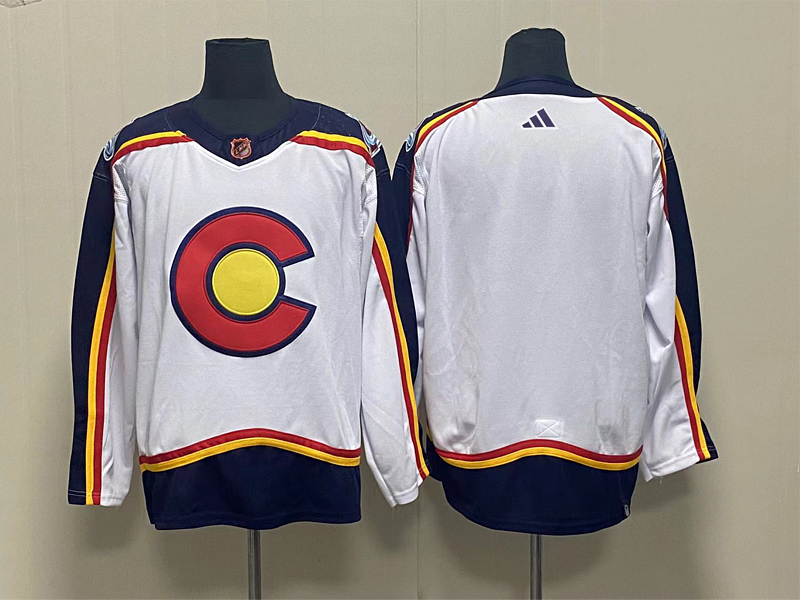 Men's Colorado Avalanche White Blank Jersey